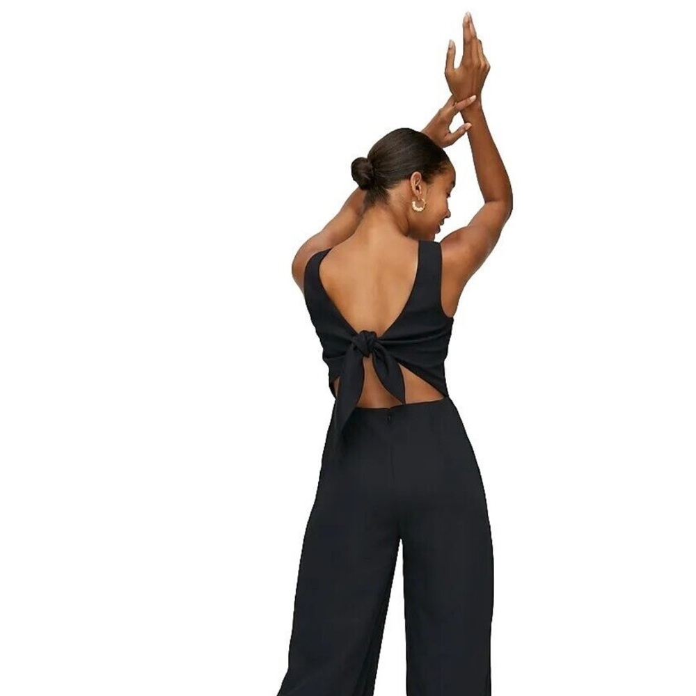 Aritzia Wilfred Écoulement Tie Back Jumpsuit Black Size 6 Open Back